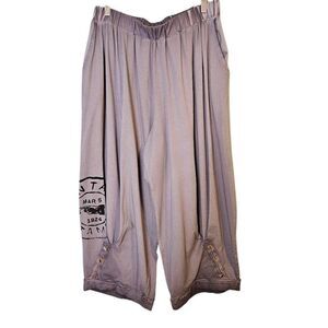 LUUKAA harem pants, gray wide leg.  Size L. # 847